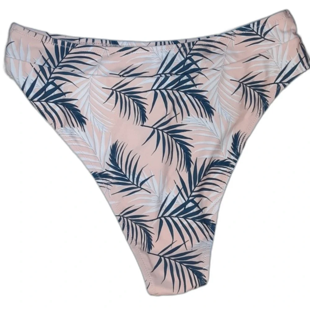 Cupshe XXL Floral Leaf Print High Leg Cheeky Bikini NWT